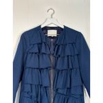 3.1 Phillip Lim  · Medium · Wool Silk Ruffle Coat Dress · Navy Blue Designer Photo 4