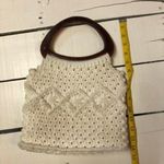 Vintage Hand Made Crocheted Purse Cream Photo 11