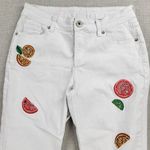 Hydraulic Women's Jeans 4 White Nolita Curvy Crop Straight Citrus Embroidered Photo 7
