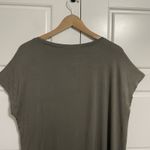 NWT INC International Concepts Olive Drab Sequin Zebra Print T Shirt XL Party Green Photo 7