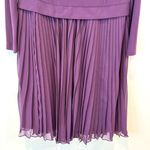 Adrianna Papell  Midi long Sleeve Formal Dress Pleated Sheath Plum Purple Size 6 Photo 3