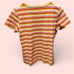 Northern Reflections Cute vintage 90s-Y2K Normcore tropical striped t-shirt cotton Photo 2