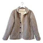 Carve Designs  Reversible Quilted Jacket Beige Floral Gray Puffer Coat Size Small Photo 11