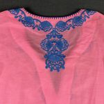 Lilly Pulitzer Tunic Top Womens Medium Pink Blue Embroidered Boho Cover Up Beach Photo 11