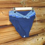 Robin Piccone NWT  Blue Bandana High Waist Bikini Bottoms M Photo 2
