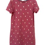 BODEN Darcy Jersey T Shirt Cotton Dress Mauve Pink Gold Foil Leaves Print Midi Size 6 Photo 1