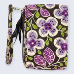 Vera Bradley Double ID Wristlet Plum Petals Purple Floral Bifold Zip Wallet $30 Photo 1