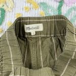 Madewell Olive Green Striped Wide Leg Crop Pants Size Small Linen Blend Photo 4
