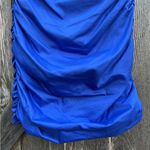 ZARA NWT  Ruched Stretch Poplin Cobalt Blue Dress Size Medium Photo 9