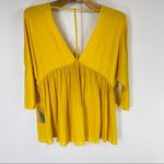 Forever 21 Gold  Flowy Babydoll Shirt Sz Small Photo 5