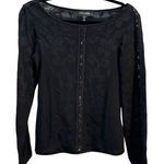 Escada Silk Blend Beaded Sweater Blouse Lace Black Size 34 US 4 Black Photo 0