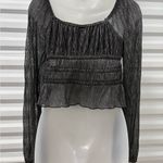 Melrose and Market  Black Sheer Blouse Photo 3