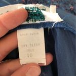 Vintage 70's Jane Schaffhausen Belle France Prairie Floral Midi Tie Waist Skirt Blue Size 10 Photo 8