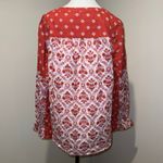 Sundance Mixed Print Filigree Orange Lavender Button Up Boho Print Blouse Size M Size M Photo 1