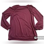 Motherhood Maternity  Plum Ruched Ruffle Shoulder Sweatshirt Photo 1