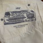 Levi's 501 Original Fit Levi’s Premium High Rise Women’s White Cutoff Denim Shorts Photo 7