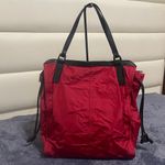 Burberry . Red Nylon Tote Bag Photo 4