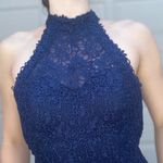 Alyce Paris Sparkly Lace High Neck Halter Open Back Mini Homecoming Dress Size 0 Photo 3