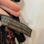 ZARA Black Floral Print Button Down Shirt Tunic Womens XS Ruffled Romantic Photo 5