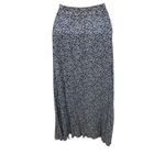 Kathi Lee Floral Print Button Front Maxi Skirt Size 14 Navy Blue Rayon Y2K** Photo 1