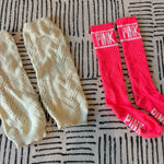Victoria's Secret Pink and Cream Sock and Boot Sock Set Photo 0