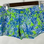 Lilly Pulitzer Shorts Womens 00 Walsh Blue Green Preppy Coastal Beach Tropical Photo 0