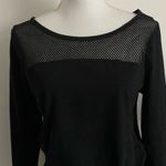 Fabletics  • Solid Black Long Sleeve Mesh Neck Cutout Back Top Photo 1