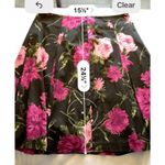 Talbots  Floral Skirt Black Pink Purple Cotton‎ Pleated Lined Back Zip Size 12P Photo 8