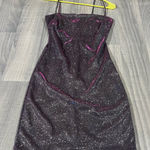 Windsor  Navy Blue, Purple, Silver Glitter Spaghetti Strap Dress; Small Women’s Photo 0