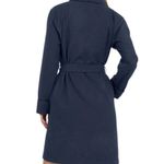 Lands' End NWT  Women’s Waffle Robe Navy Blue Size M Spa knee length Photo 2
