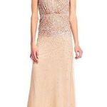 Adrianna Papell  Sequined Open-Back Halter Dress Photo 0