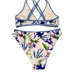 Cupshe NWOT Bright Floral Criss Cross Back High Rise Bikini Set Size Medium Photo 2