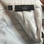 Talbots  Linen Black White Midi Embroidered Leaf Bamboo Stripe Lined Pencil Photo 4