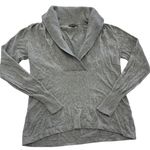 Lilla P Sweater Womens XS Gray Cotton Cashmere Shawl Collar Pullover Long Sleeve Photo 1