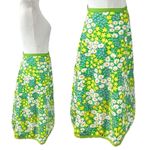 Vintage 70s Handmade Groovy Floral Reversible Wrap Skirt XS Small Flower Child Green Photo 2