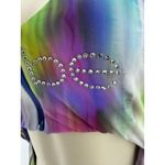 Bebe  Monokini Colorful Tie Dye Rhinestone Zipper Womens Medium Photo 4