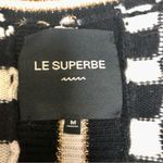 Le Superbe Zephyr Black White Check V-Neck Sweater Cashmere Sparkle Checkered M Photo 15