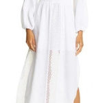Rebecca Taylor  Long Smock Waist Linen & Crochet‎ Dress Size Large Photo 0