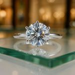 5Ct CZ Solitaire Ring 18K White Gold Plated Six Prong Setting Sz 5 NWT Silver Photo 3