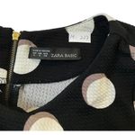 ZARA  Women Size Large Crop Top Fitted Polka Dot Shirt Blouse Black (19-227P) Photo 3
