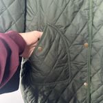 Eddie Bauer Sportshop Quilted Trench Coat in Green Size Petite Medium Photo 5