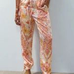 ZARA RARE  NWT SASHA Pant - Pink and orange paisley print Photo 1