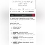 Lululemon Scuba Hoodie Light Cotton Fleece Full Zip Jacket Heather Ivory Size 8 Photo 4