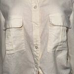 Sofia Vergara jeans linen blend woman long sleeve cream shirt size medium White Photo 1