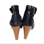Loft Size 9 Salma Blue Leather Suede Open Ankle Block Heel Ankle Booties Photo 4