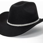 Womens Rhinestone Fedora Black Photo 1