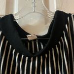 Flawless  Black/White Striped Knit Asymmetrical Sweater Dress Photo 2
