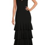 Belle Badgley Mischka Black Tiered Formal Dress Photo 0