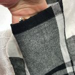 Source Unknown Shawl Vest with arm holes pockets Window Pane plaid oversized black gray white Photo 3