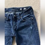 Miss Me Women's Low Rise Straight Dark Wash‎ Distressed Jeans Size 27 Photo 2